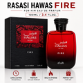 Rasasi Hawas Fire Eau de Parfum for Men – 100ml / 3.4 Fl. Oz. Bold Men’s Fragrance