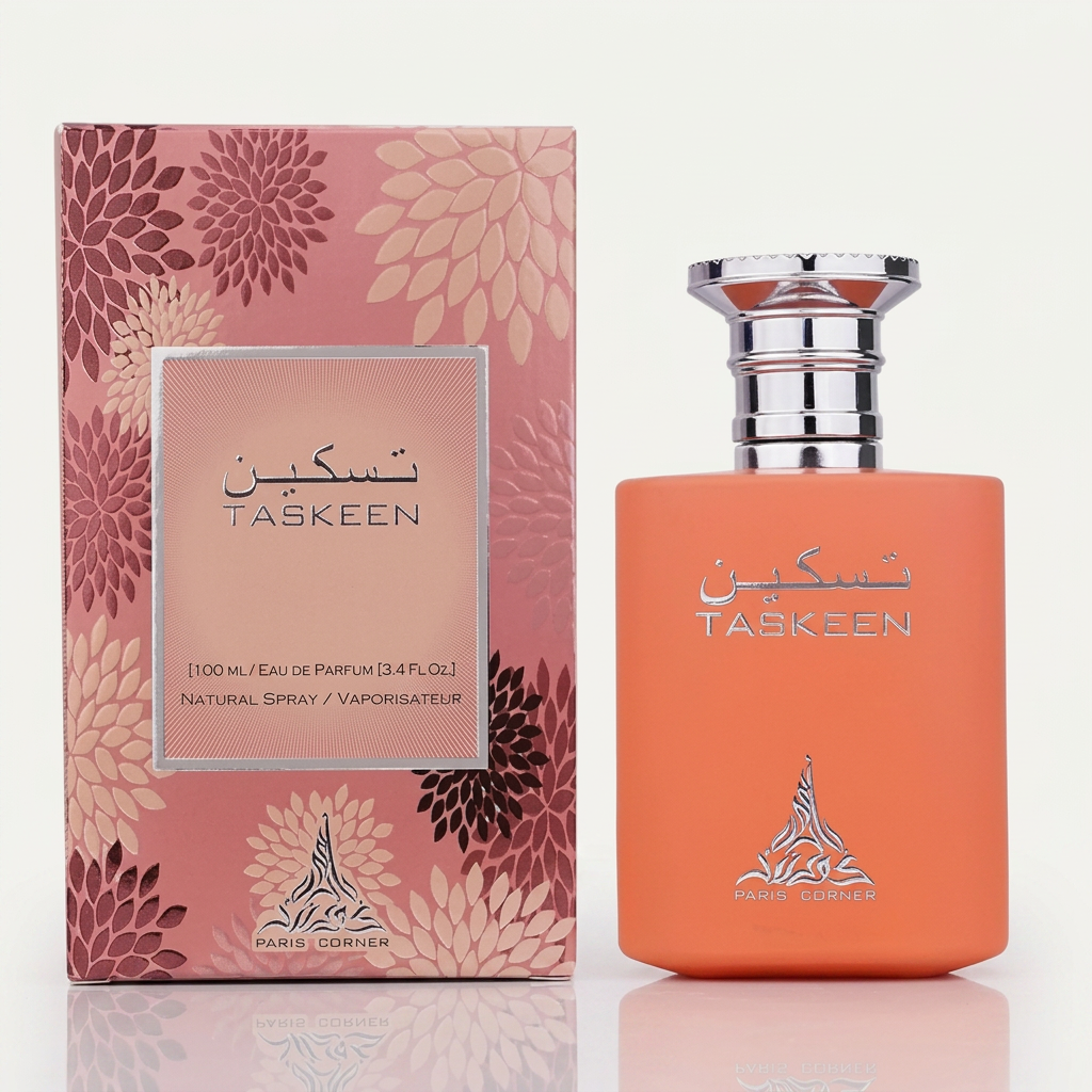 Paris Corner Taskeen Peach Tea Eau de Parfum for Unisex – 100ml / 3.4 Fl. Oz.