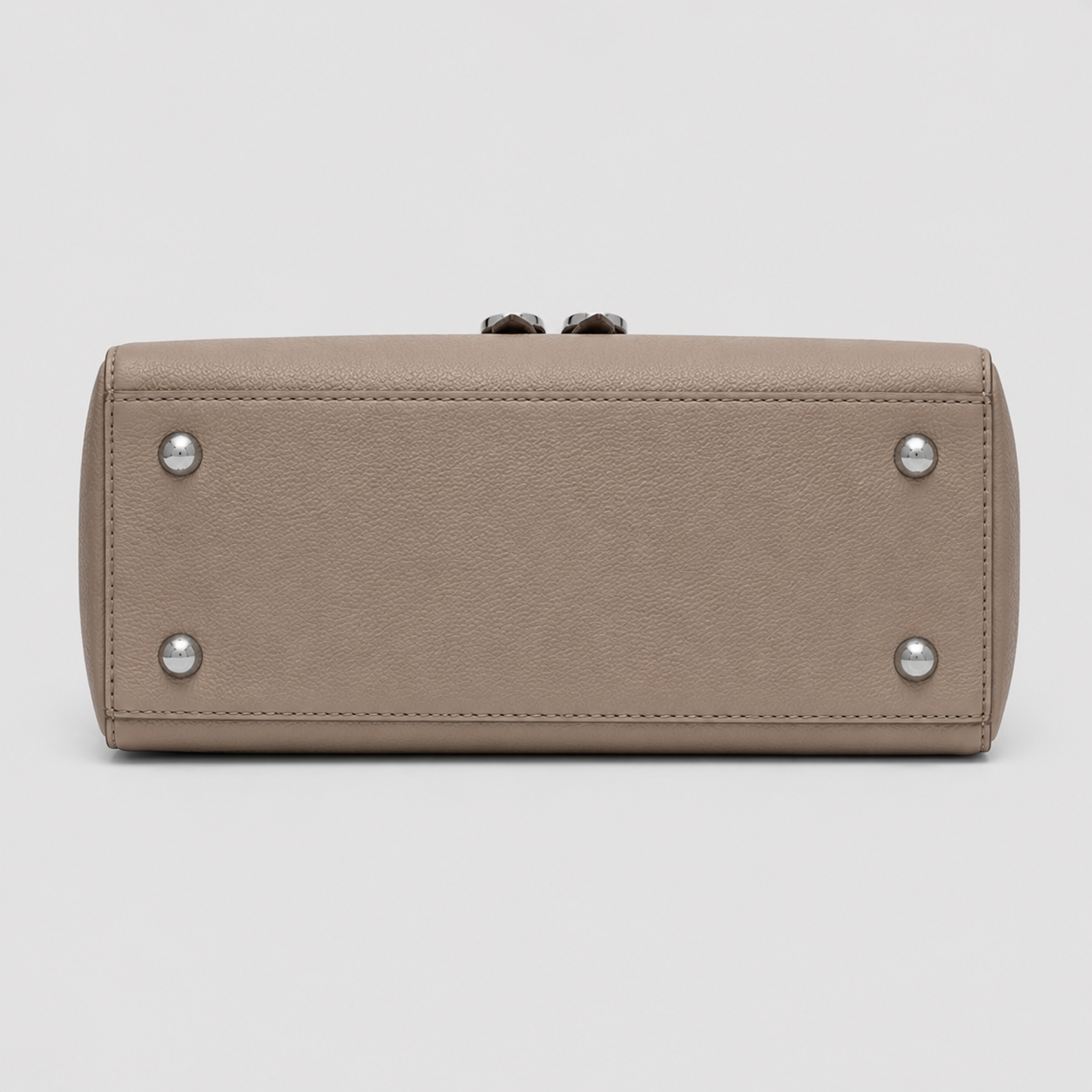 Vamtron Beige Structured Vanity Crossbody Bag with Double Zip Closure