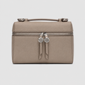 Vamtron Beige Structured Vanity Crossbody Bag with Double Zip Closure