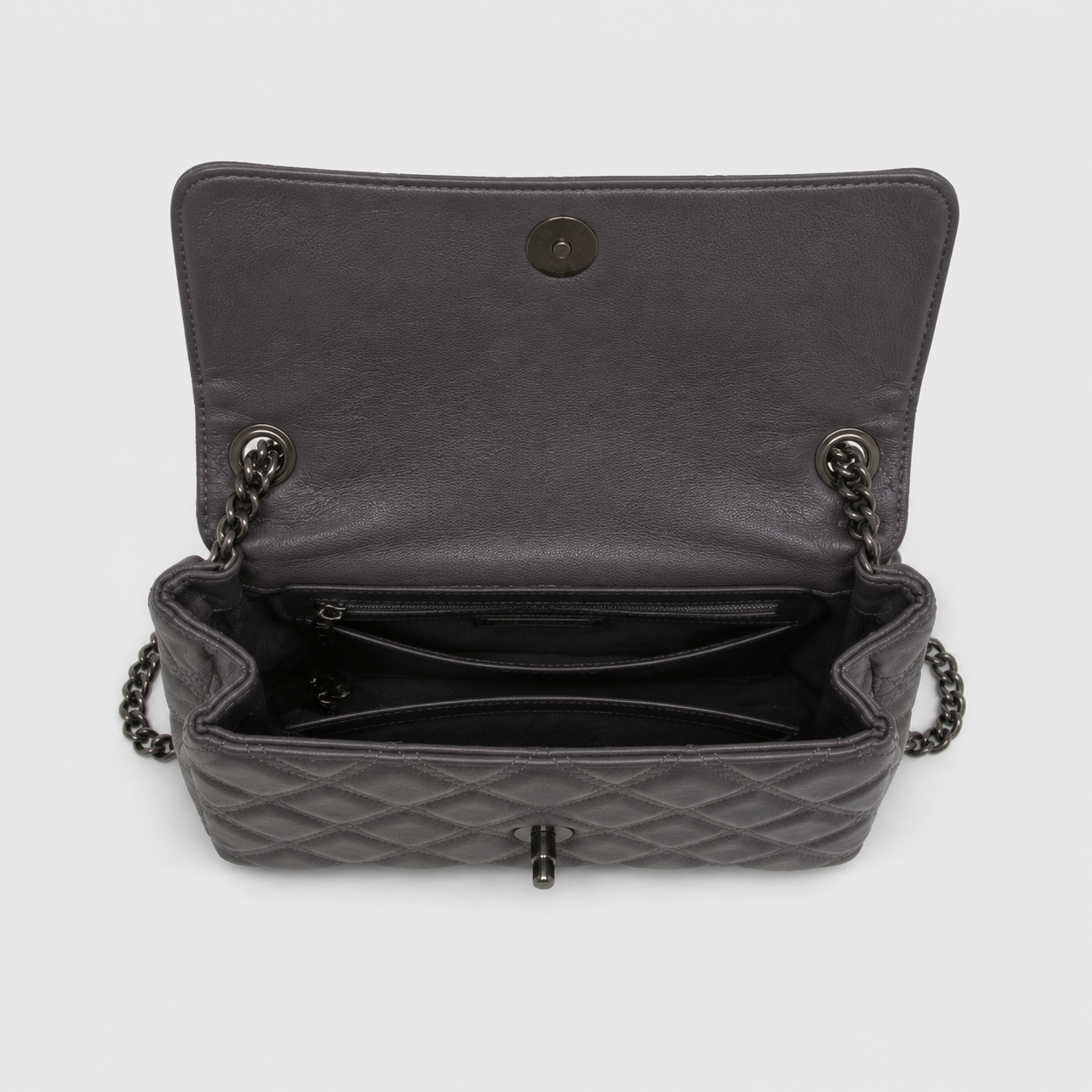 Vamtron Quilted Chain Shoulder Bag for Women – Dark Gray