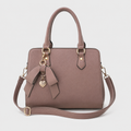 Vamtron Structured Top Handle Satchel Bag with Shoulder Strap – Taupe
