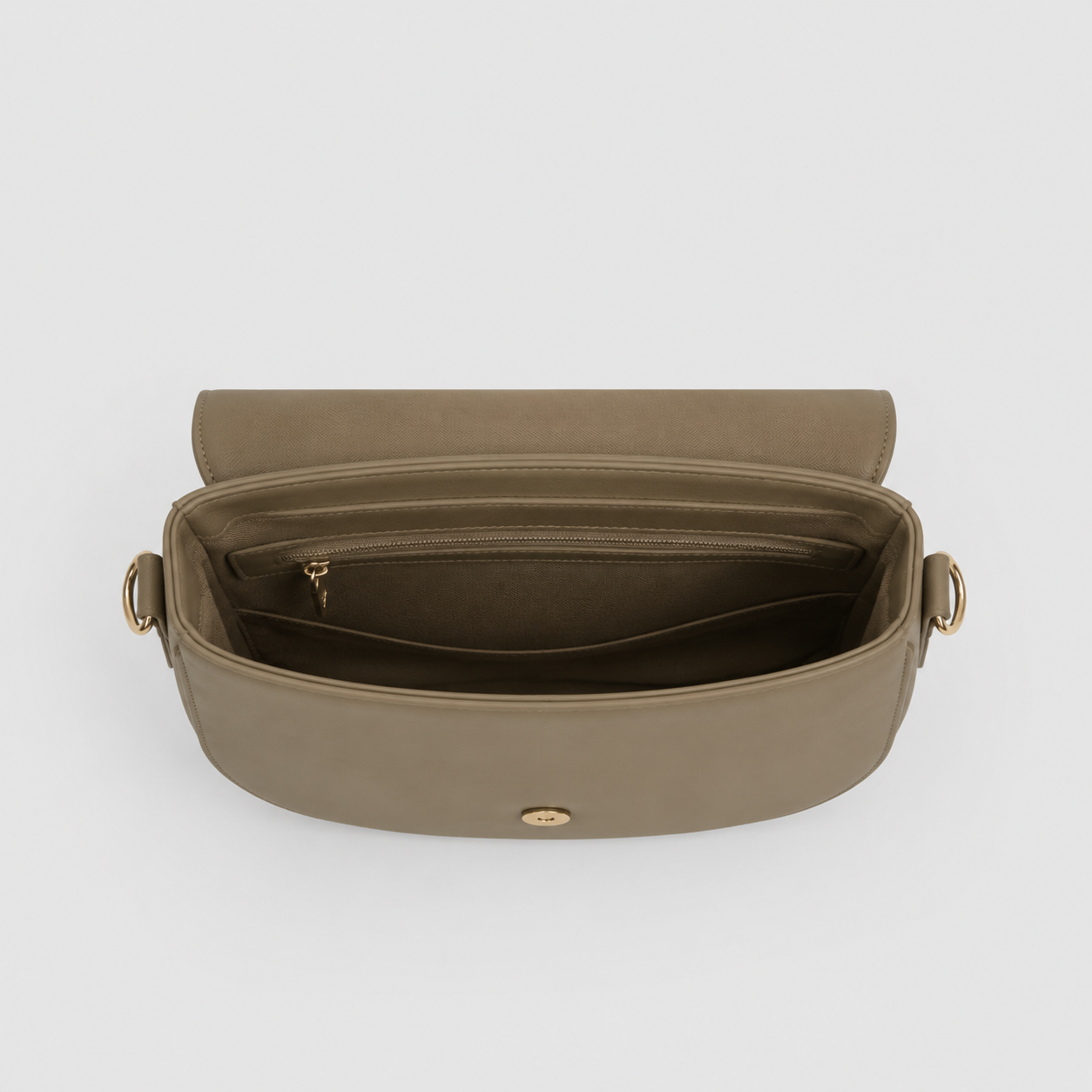 Vamtron Taupe Saddle Crossbody Bag